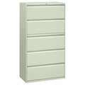 HON 885LQ 800 Series Five-Drawer Lateral File, Roll-Out/Posting Shelves, 36 x 67, Lt Gray