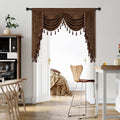 ELKCA Thick Chenille Window Curtains Valance for Living Room Chocolate Waterfall Valance for Bedroom,1 Panel (Chocolate, W59)