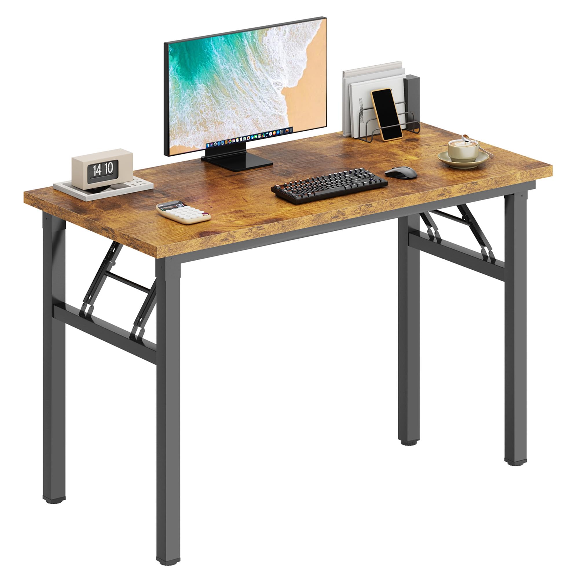 DlandHome Computer Desk Folding Table 39.4 inches Writing Desk for Small Space Folding Desk Laptop Desk No Assembly Required Ret