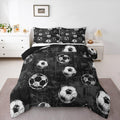 jejeloiu Boys 3D Soccer Comforter Set Queen Size Kids Football Bedding Set for Girls Teens Sports Ball Gaming Duvet Quilt Room D