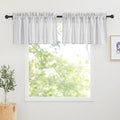 RYB HOME Linen Curtain Tiers for Bedroom Window Treatment, Rod Pocket Valance Set for Bathroom Hazy Sheer for Privacy Protect, D