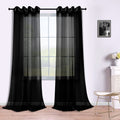 KOUFALL Black Curtains 120 Inches Long for Living Room 2 Panels Set Grommet Drapes Large Window Length Semi Sheer Curtains