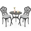 NUU GARDEN 3 Piece Outdoor Bistro Table Set, All Weather Cast Aluminum Patio Bistro Sets Patio Table and Chairs Set of 2 with Um