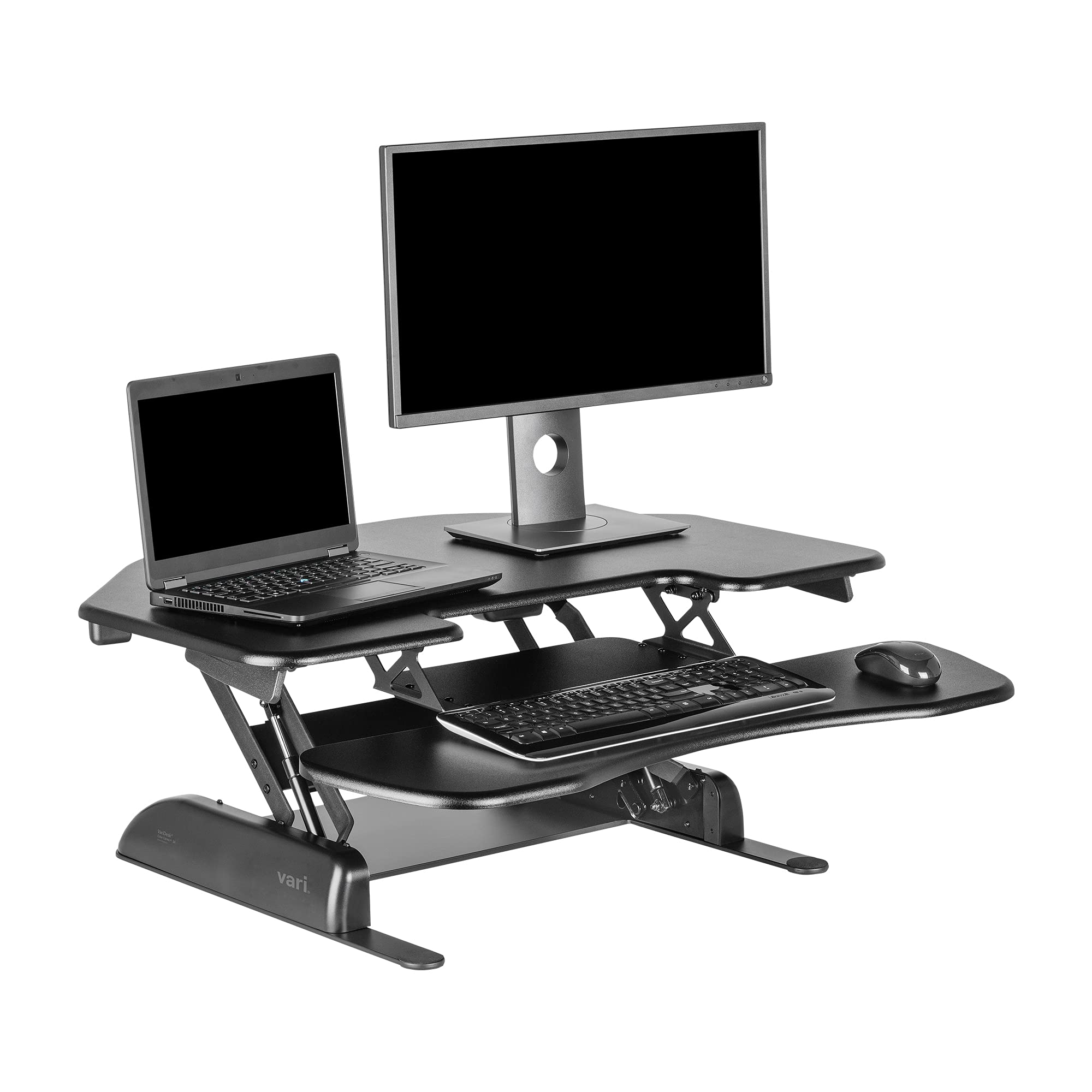 Vari - VariDesk Cube Corner 36 - Cubicle Standing Desk Converter for Dual Monitors - Home Office Desk with 11 Height Adjustable 