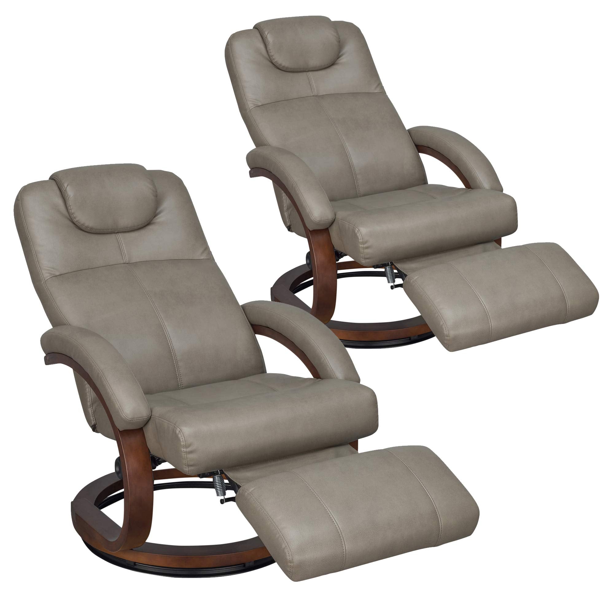RecPro Charles 28 RV Euro Chair Recliner Modern Design RV Furniture RV Recliner (2 Chairs, Putty)