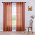 KOUFALL Terracotta Curtains 84 Inch Length for Living Room Set of 2 Panels Window Sheer Curtain Panels for Bedroom 52x84 Inches 