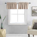 DONREN 2 Pack Blackout Window Valances for Basement with Rod Pocket -12 Inches Long Valances for Windows(Warm Taupe,42 Inches Wi