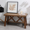Wnutrees 30 Farmhouse Wood Bench, Rustic Solid Wood Entryway Bench Seat with Double X-Structure for Dining Room, Living Room, Ha