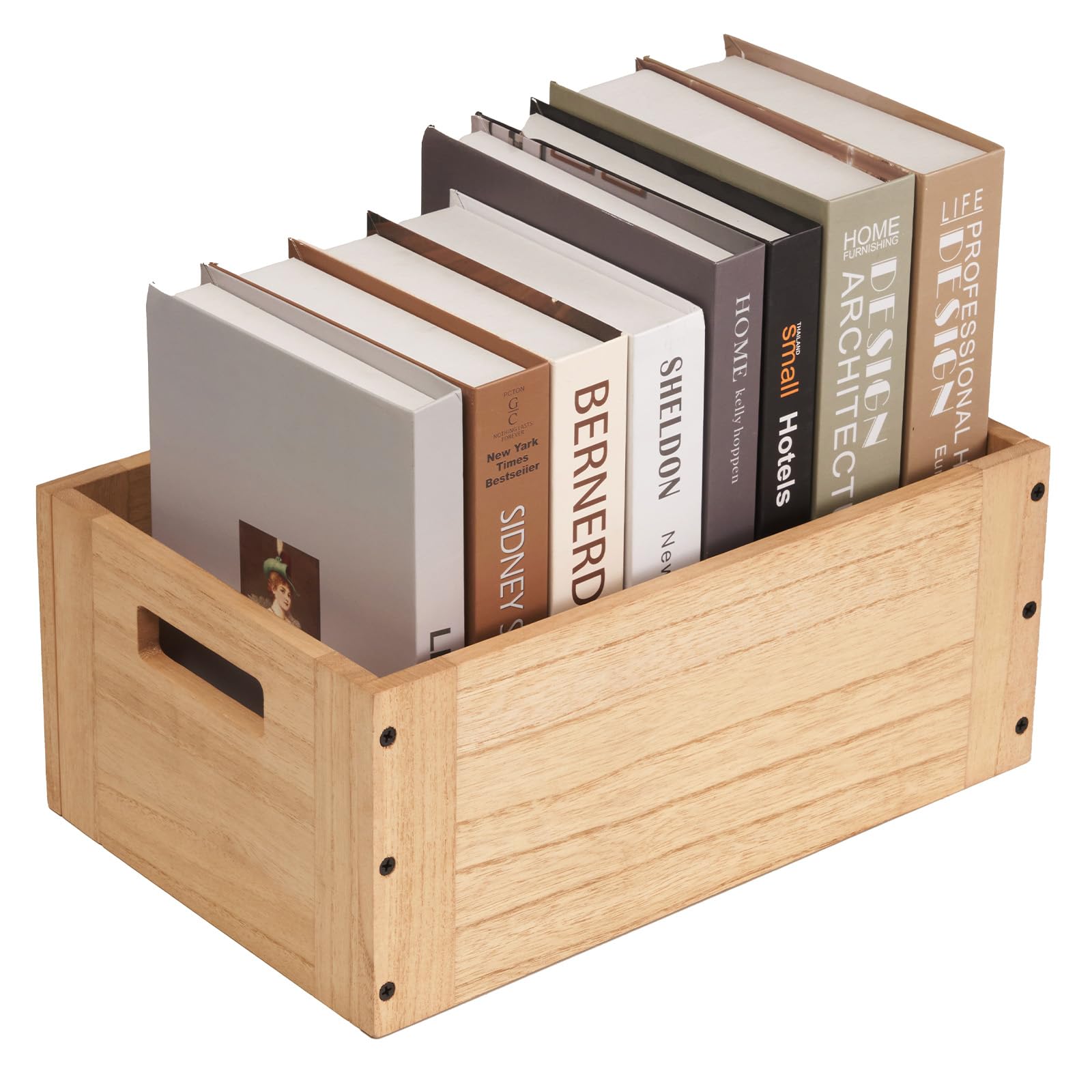 KIRIGEN Stackable Wood Storage Cube /Basket/ Bins Organizer for Home Books Clothes Toy - Modular Open Cubby Storage System - Off