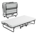 Giantex Folding Bed with 4 Mattress for Adults, Twin Size Rollaway Guest Beds w/Sturdy Metal Frame & Memory Foam Mattress, Easy 