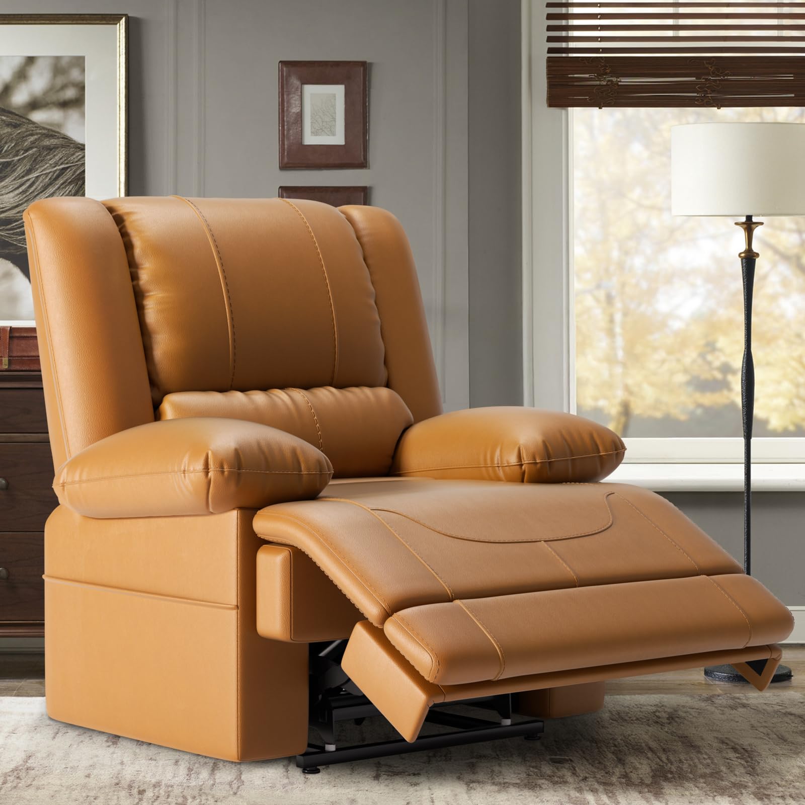 Couchus Infinite Position Dual Motor Power Lift Chair Lay Flat Sleeper Recliner Chair with Massage and Heating for Elderly, USB 