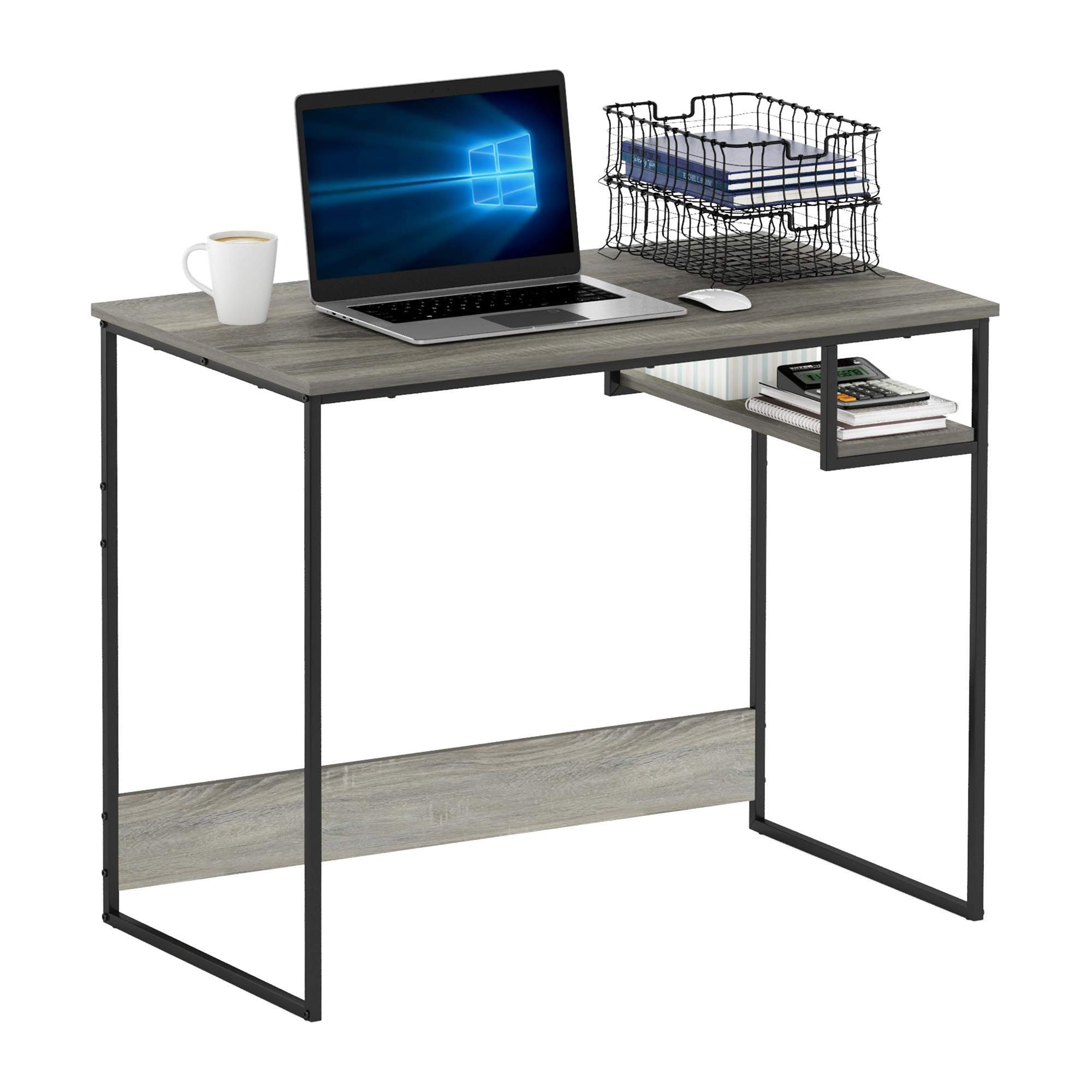 Furinno Moretti Lifestyle Study Desk, 35 Inches, French Oak Grey