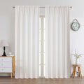 Chyhomenyc Natural Curtains 90 Inch Length 2 Panels Set, Faux Linen Textured Semi Light Filtering Soft Airy Farmhouse Window Cur