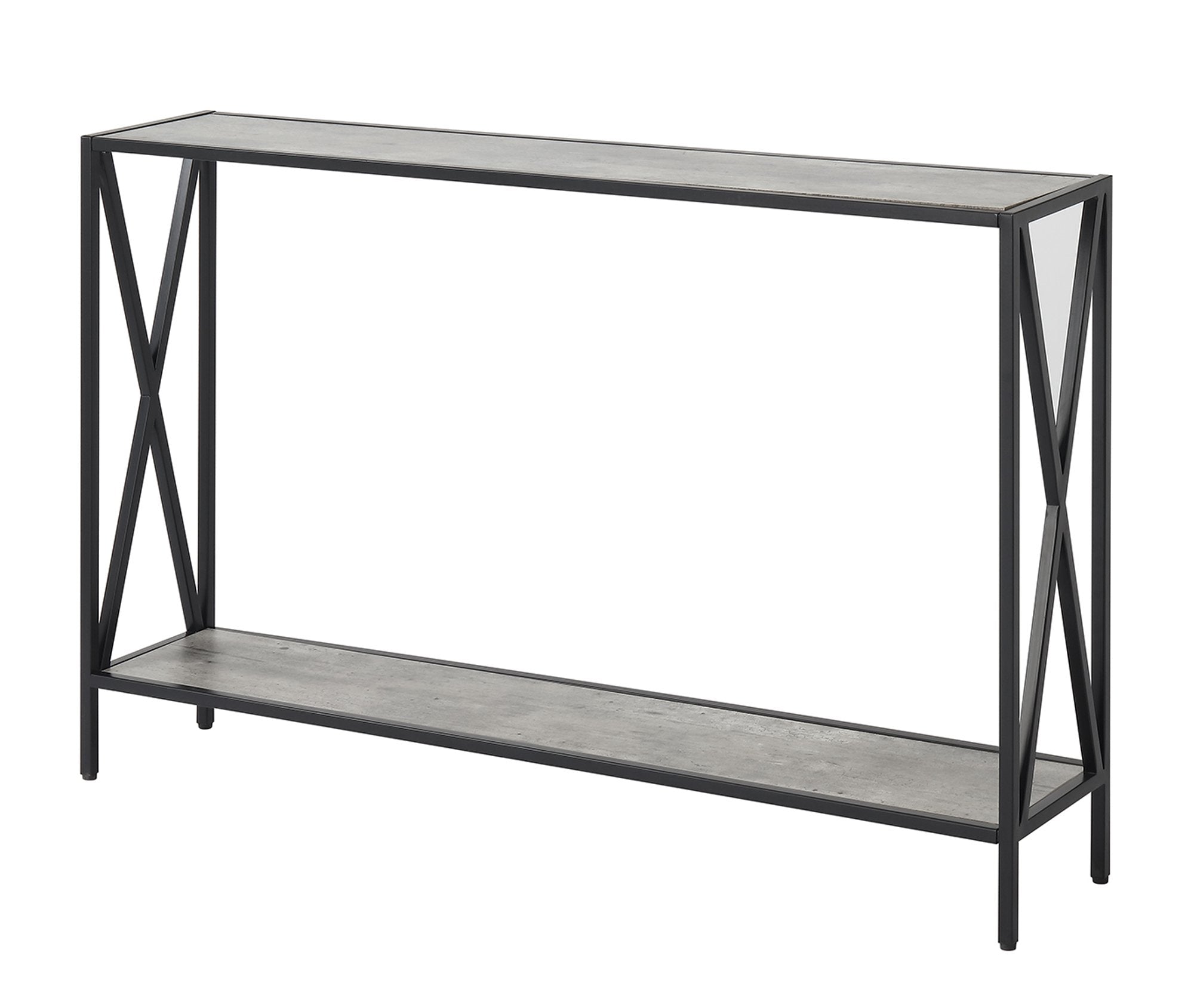 Convenience Concepts Tucson Console Table 47.25 - Modern Sofa Table with Storage Shelf, Entryway Hall Table for Living Room, Fau