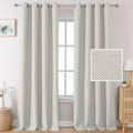 H.VERSAILTEX Room Darkening Linen Curtains 108 inches Long Blackout for Kids Room 2 Panels Grommet Window Draperies Textured Lin