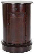 Safavieh American Homes Collection Tabitha Dark Cherry Oval Swivel Storage End Table