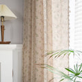 JOOJA 2 Panels Boho Curtains Floral Semi-Blackout Windows Crochet Curtains Geometric Cotton Linen Tassel Window Curtains Panels 