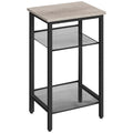 HOOBRO Side Table, 3-Tier Tall End Telephone Table with Adjustable Mesh Shelves, Small Entryway Stand for Living Room Bedroom Ha
