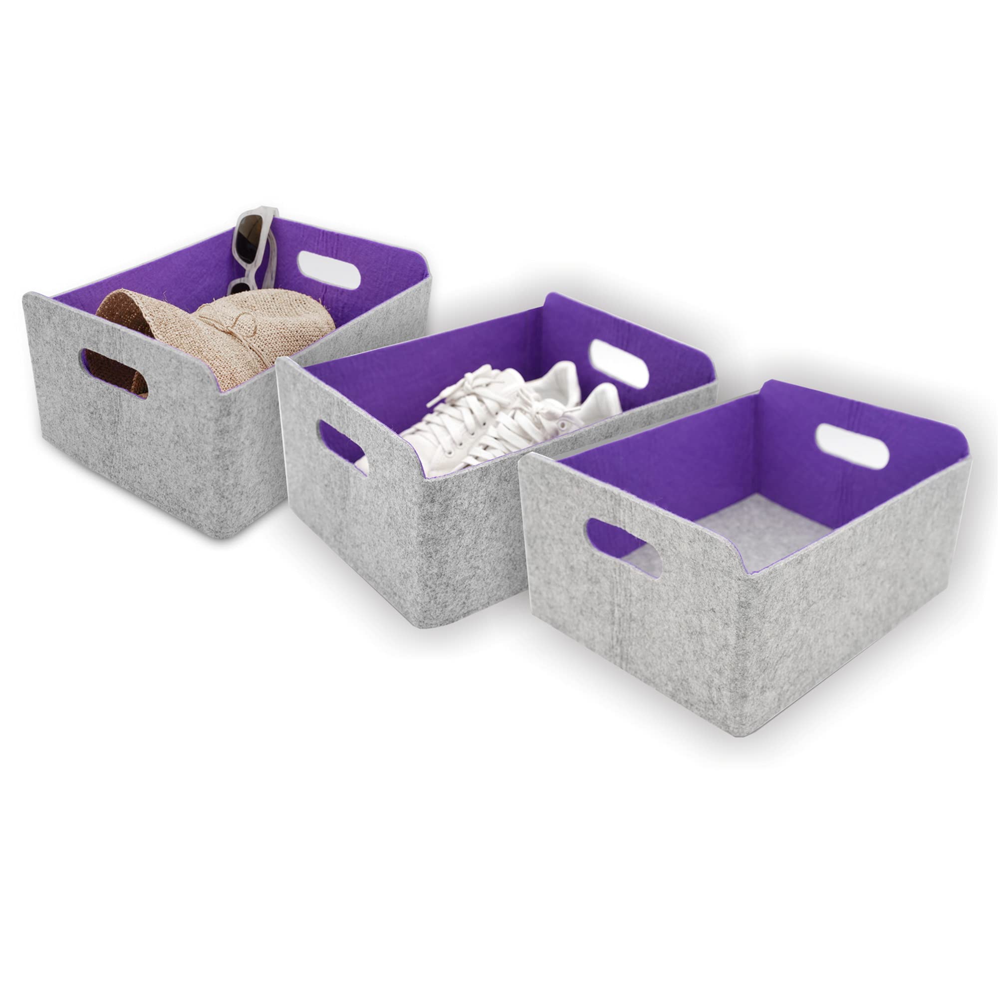 Welaxy Storage Baskets Felt Foldable Storage Cube bin Shelf Bins Organizer Felt Box for Kids Toys Magazine Books Clothes for Off