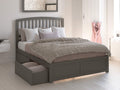 AFI Richmond Queen Size Platform Bed with Footboard & Storage Drawers in Grey