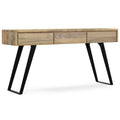 SIMPLIHOME Lowry Solid Mango Wood 60 inch Wide Modern Industrial Console Sofa Table in Natural for The Living Room Entryway and 