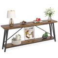 LITTLE TREE 70.9 Inch Long Entryway Console Table, Industrial Behind Sofa Couch Table for Living Room