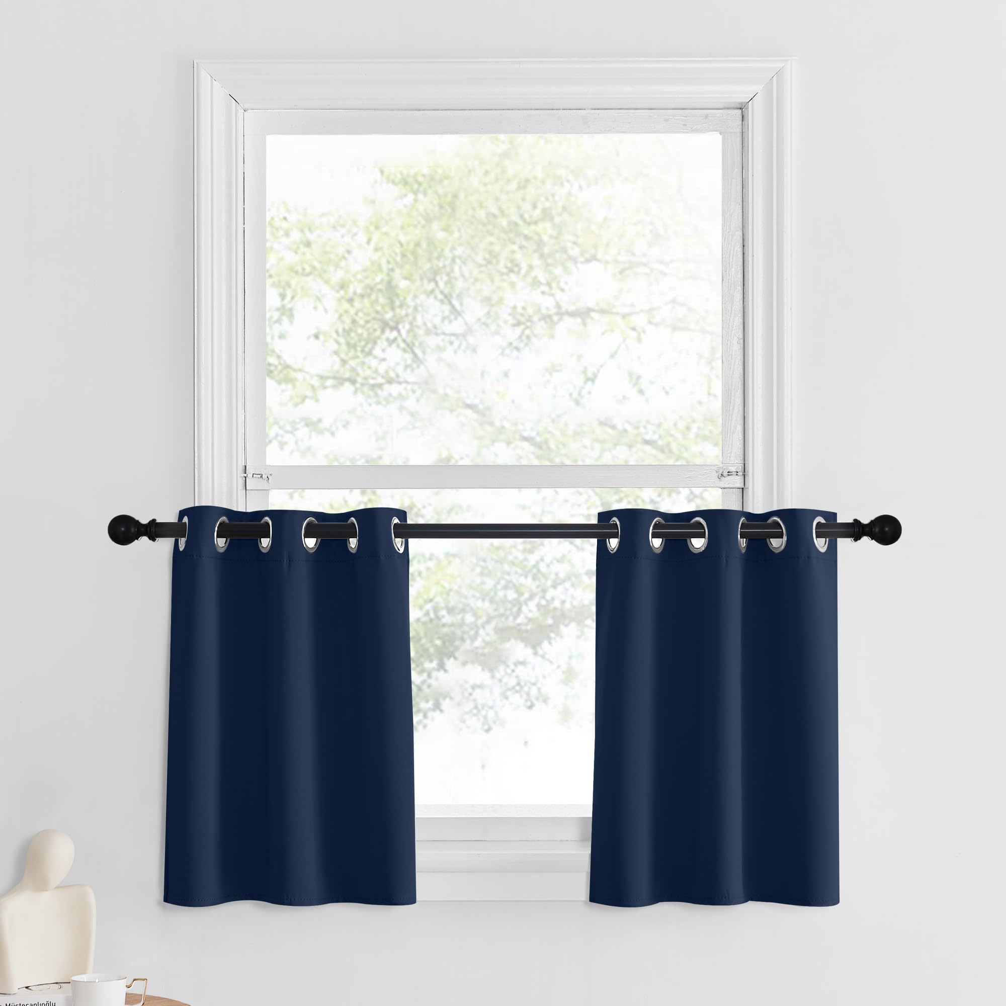 NICETOWN Kitchen Blackout Window Treatment Valances Thermal Insulated Home Decor Blackout Grommet Valance Curtains Drapes for Ba