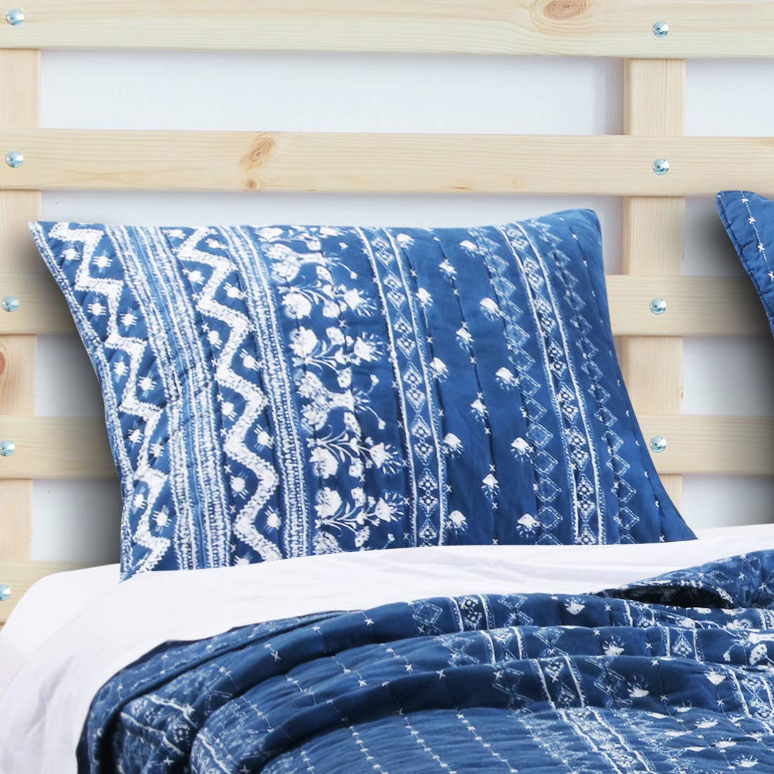 Barefoot Bungalow Embry Pillow Sham, King, Indigo