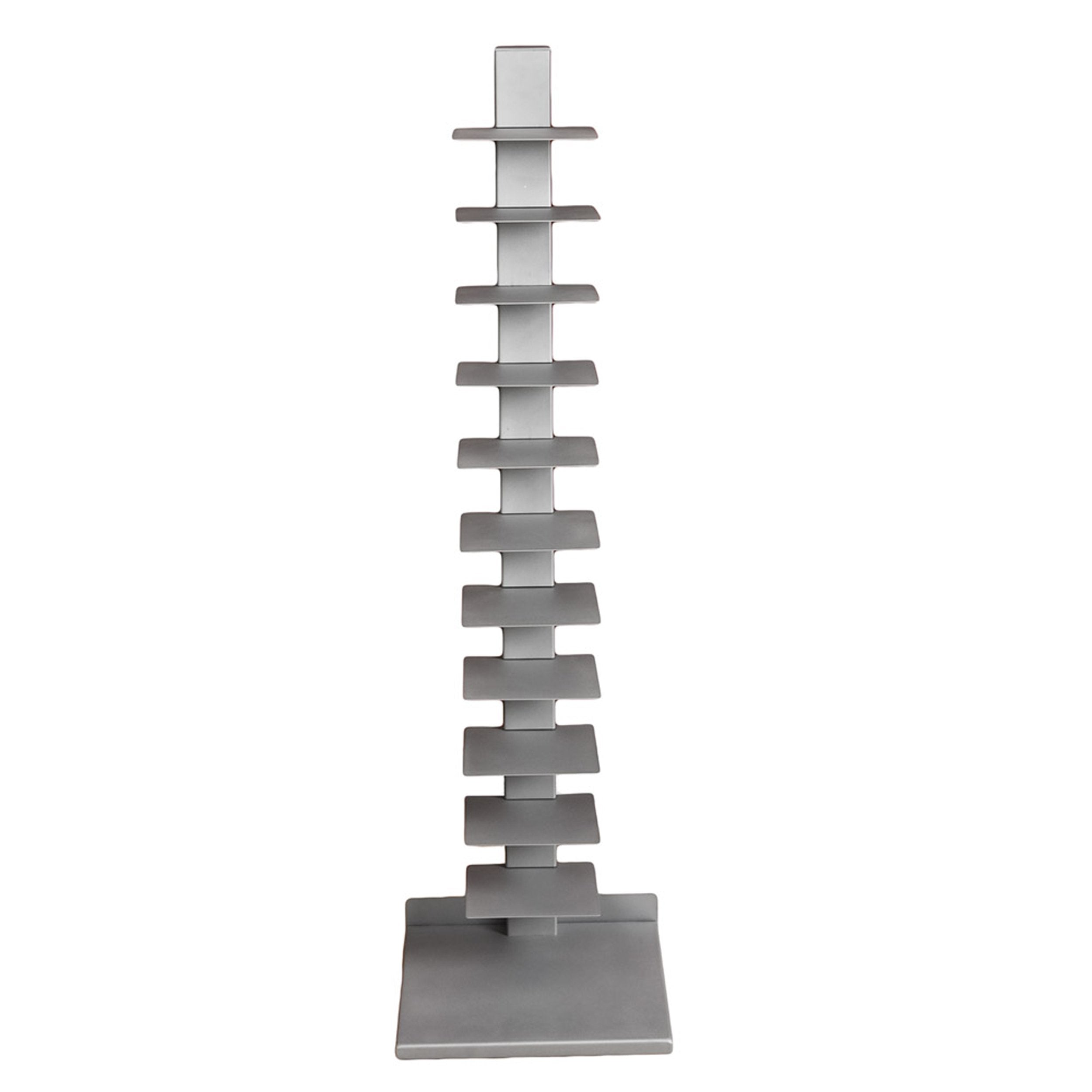 SEI Furniture 11- shelf Metal Spine Book Tower, Silver