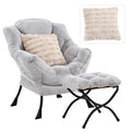 HomEastlly Lazy Chair with Ottoman, Modern Large Accent Lounge Chair with a Pillow, Leisure Sofa Armchair, Reading Chair with Fo