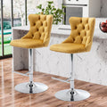 Aoowow Swivel Bar Stools Set of 2,Adjustable Barstools with Back Velvet Tufted Counter Stool Modern Upholstered Bar Chairs with 