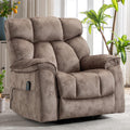 INZOY Oversized Rocker Recliner with Heat and Vibration, Manual Swivel Rocking Recliner Chair with Vibrating Massage, Comfy Padd