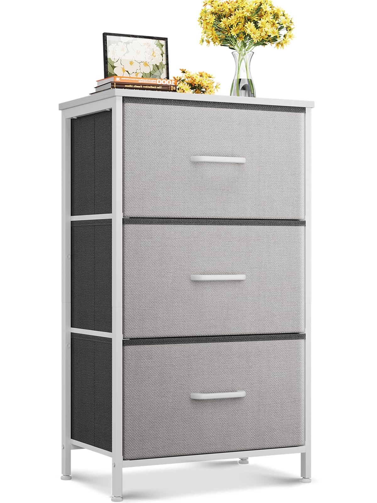 AODK Dresser for Bedroom Nightstand Small Dresser Chest of Drawers End Table for Living Room, Closet Dresser with 3 Storage Draw