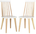 Safavieh American Homes Collection Burris Country Farmhouse Natural and White Spindle Side Chair (Set of 2)