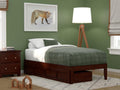 AFI, Colorado Twin Platform Bed with 2 Storage Drawers, Walnut