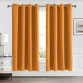 CUCRAF Orange Blackout Curtains 63 inch Length 2 Panels Set, Room Darkening Curtains & Drapes for Living Room Bedroom, Thermal I