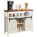 VASAGLE Buffet Cabinet, Coffee Bar Storage Cabinet, Sideboard with 2 Sliding Barn Doors, Adjustable Shelves, 13 x 39.4 x 31.5 In