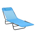 Outsunny Folding Chaise Lounge Chair, Pool Sun Tanning Chair, Outdoor Lounge Chair with Reclining Back, Breathable Mesh Seat, He