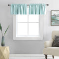 DONREN 2 Panels Room Darkening Aqua Valances for Windows - Rod Pocket Kitchen Window Treatment Valances (42 Wide by 15 Inches Lo