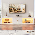 Bestier 80 Inch TV Stand for 75/85/90 inch TVs, LED Gaming Entertainment Center with Storage Cabinet & Adjustable Shelves, Moder