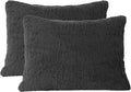 Reafort Ultra Soft Sherpa Pillowcases Pillow Covers Standard Size 20x26 Pack of 2 with Zipper Closure (Charcoal Grey, 20   x26  