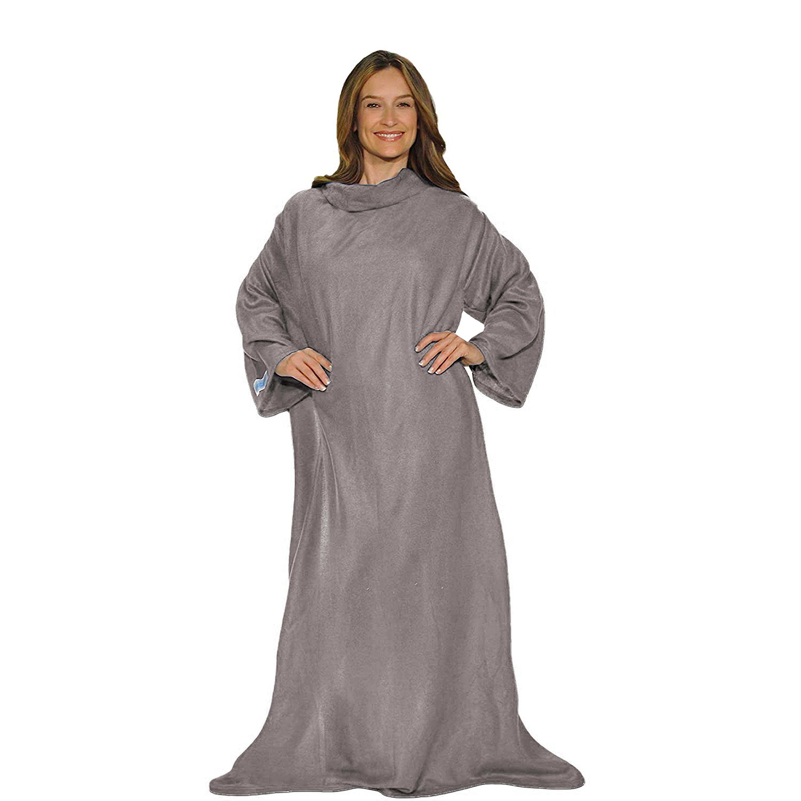 Snuggie The Original Wearable Blanket with Sleeves for Adults| Functional Warm Cozy Super Soft Fleece| As Seen on TV Light Grey
