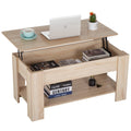 FDW Lift Top Coffee Table with Lift Tabletop Hidden Compartment and Storage Shelf Wooden Living Room Table for Home Reception Ro