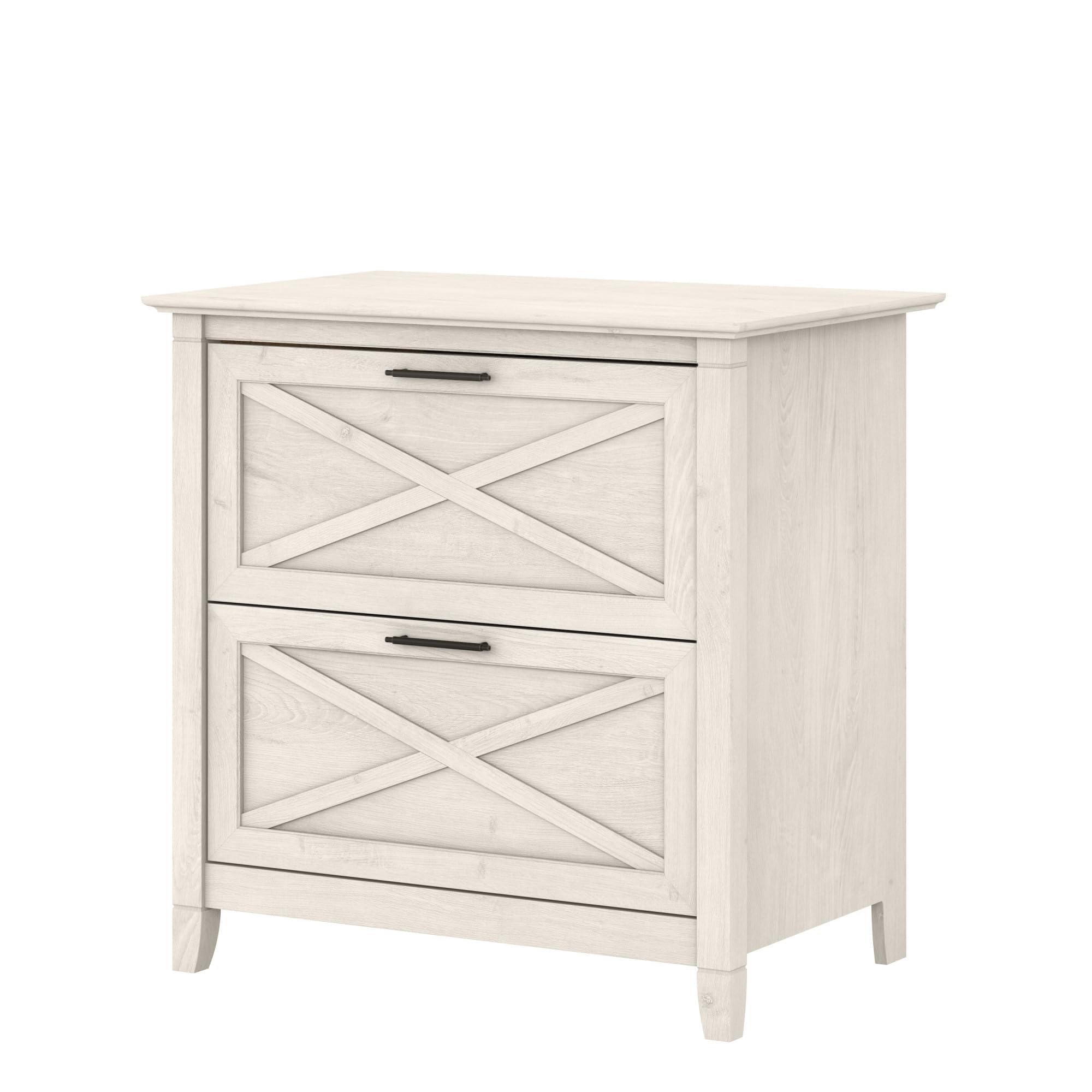 Bush Furniture Key West 2 Drawer Lateral File Cabinet in Linen White Oak | Document Storage for Home Office | Accent Chest with 