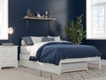 AFI Colorado Full Size Platform Bed with Twin Trundle and Charging Station in White