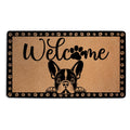 French Bulldog Gifts Door Mat 18x30 Inch, Faux Coco Coir Doormat with Non-Slip PVC Backing, Cute Dog Printed Welcome Mat for Out