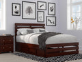 AFI, Oxford Full Platform Bed with Matching Footboard & Set of 2 Under-Bed Storage Drawers, Walnut