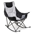 SUNNYFEEL Oversized Rocking Camping Chair, Fully Padded Patio Chair with Side Pocket, High Back Portable Lawn Recliner with Head