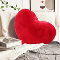 YRXRUS Heart Pillow, Red Heart Shaped Pillows Decorative Pillow, Love Coquette Room Decor, Spring Throw Pillows, Faux Rabbit Fur