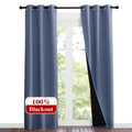 NICETOWN Full Shade Curtain Panels 84 inches Long, Pair of Energy Smart & Noise Blocking Out Blackout Drapes for Guest Room Wind